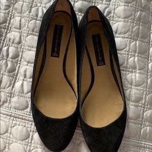 Black Steven flats suede